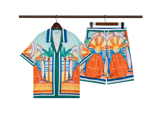Casablanca Palm Tree Print Resort Set Multicolor Shirt and Shorts Casual Set product listing in Litbuy spreadsheet finds