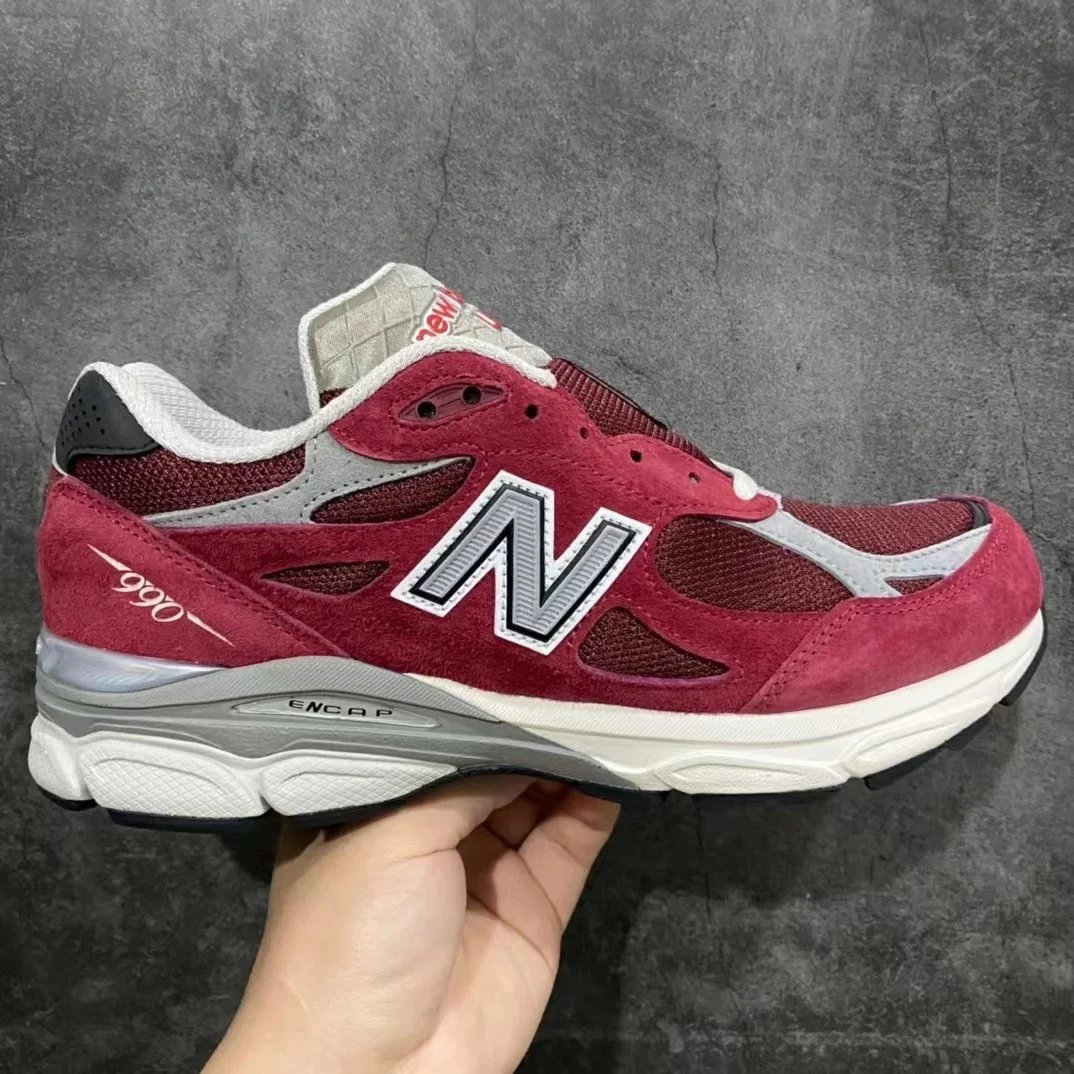 New Balance 990v3 Burgundy Running Shoes - 7