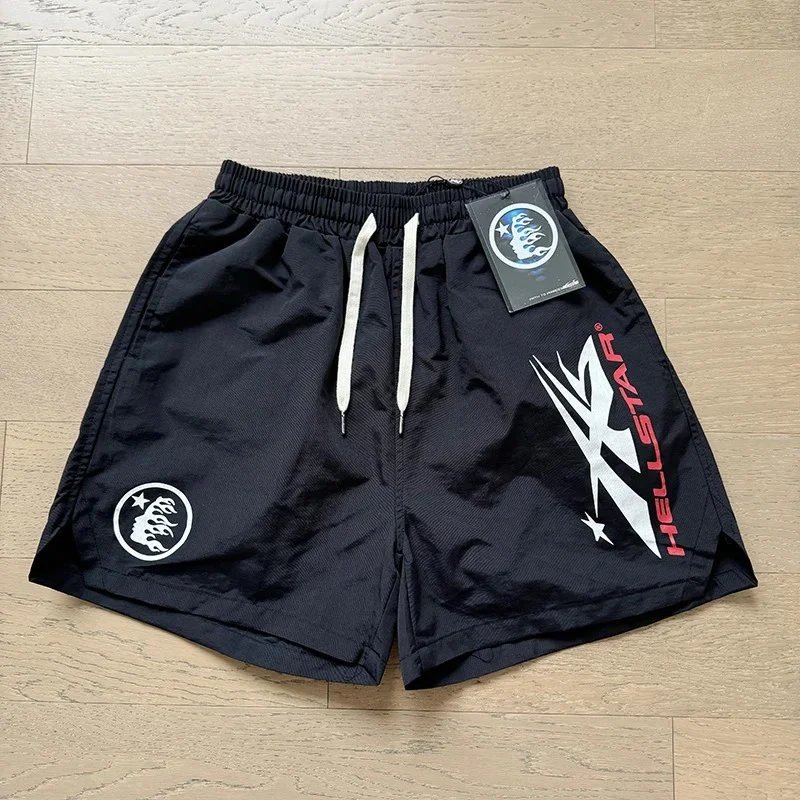 Hellstar Hellstar Black & White Graphic Shorts Black