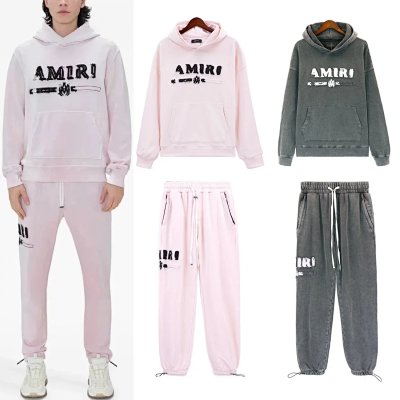 Amiri Distressed Logo Hoodie & Jogger Set [37 styles]