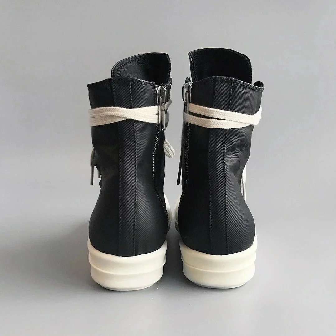 RICK OWENS RO double line DRKSHDW old wax cloth high top large Converse