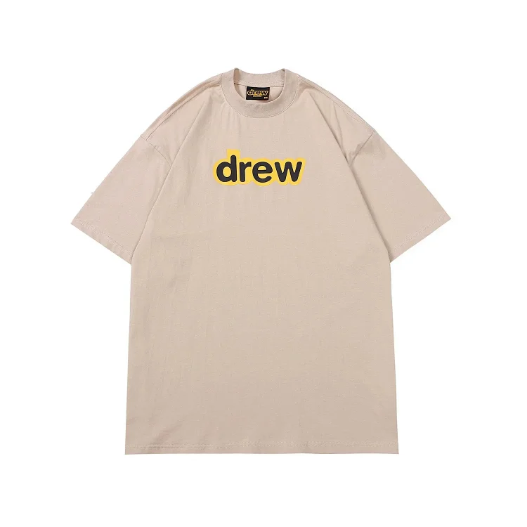 DREW HUOSE Summer classic Justin Bieber matching smiley face pattern round neck versatile T-shirt for couples(pic37) DREW HUOSE Summer classic Justin Bieber matching smiley face pattern round neck versatile T-shirt for couples