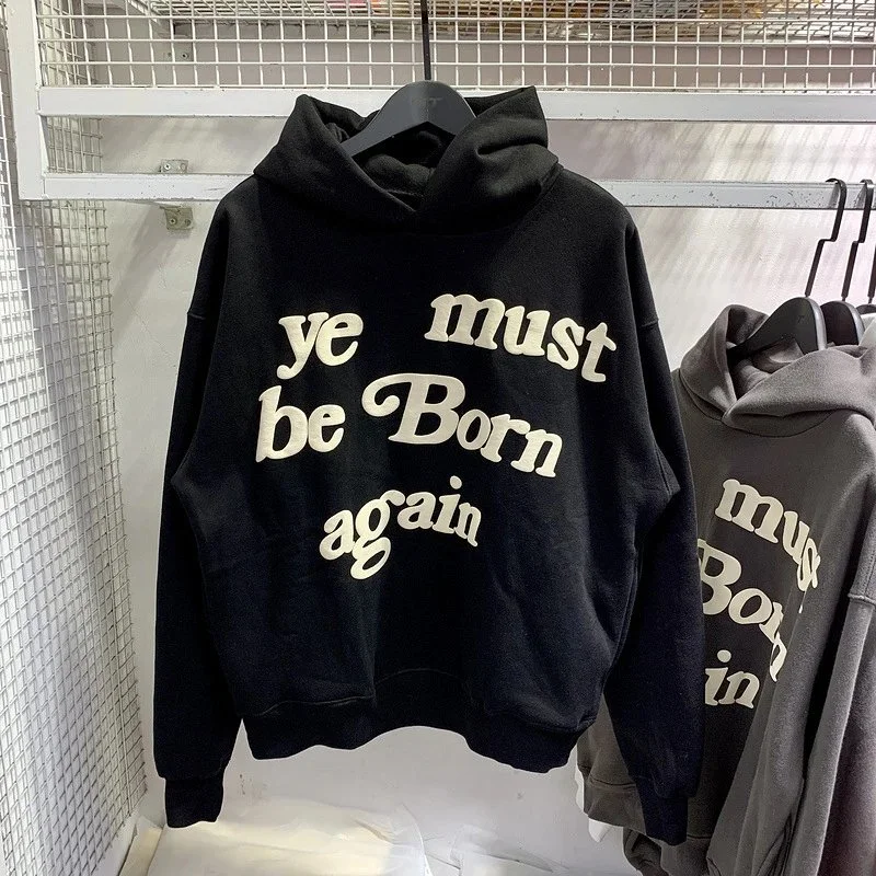 Foam printed sweatshirts for men and women, trendy brand hoodies for couples