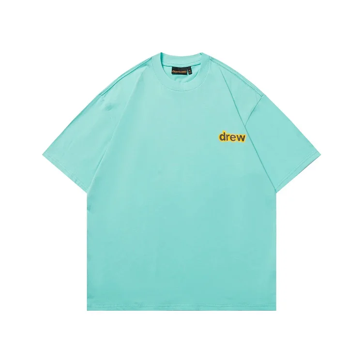 DREW HUOSE Summer classic Justin Bieber matching smiley face pattern round neck versatile T-shirt for couples(pic26) DREW HUOSE Summer classic Justin Bieber matching smiley face pattern round neck versatile T-shirt for couples