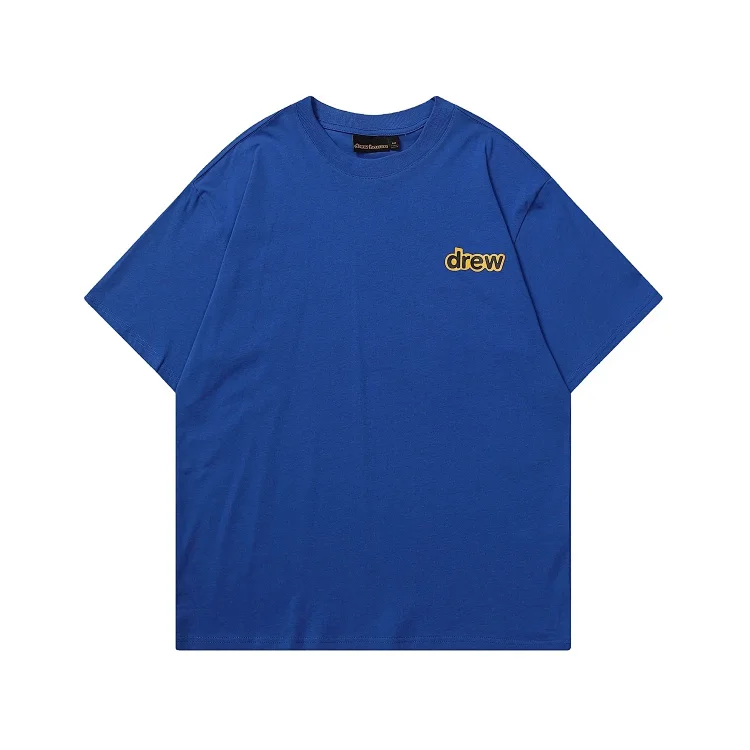 DREW HUOSE Summer classic Justin Bieber matching smiley face pattern round neck versatile T-shirt for couples(pic34) DREW HUOSE Summer classic Justin Bieber matching smiley face pattern round neck versatile T-shirt for couples