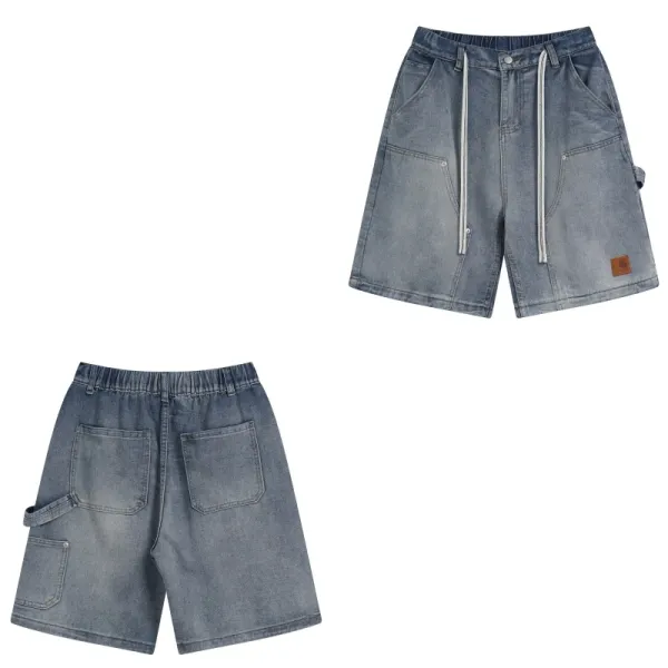 Design Utility Denim Shorts Blue - 1