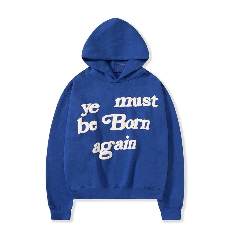 Foam printed sweatshirts for men and women, trendy brand hoodies for couples