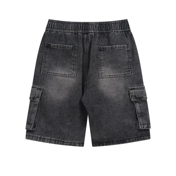 Design Utility Denim Shorts Blue - 9