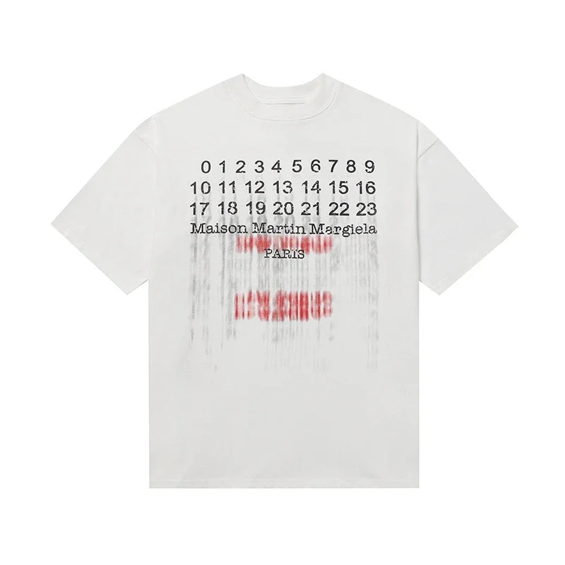 MM6 digital pattern round neck men's and women's trendy short-sleeved T-shirt series product image