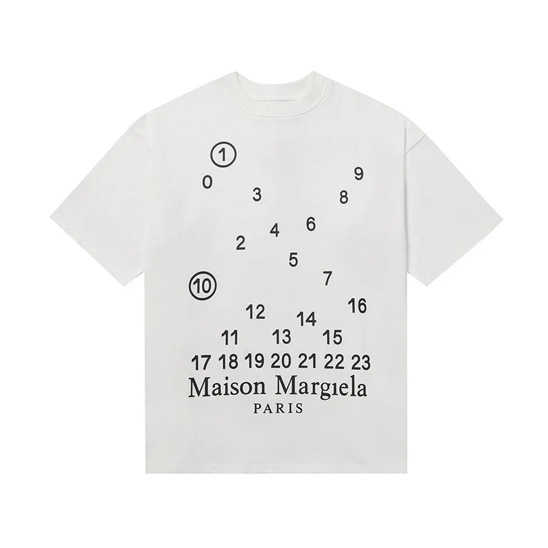 MM6 digital pattern round neck men's and women's trendy short-sleeved T-shirt series