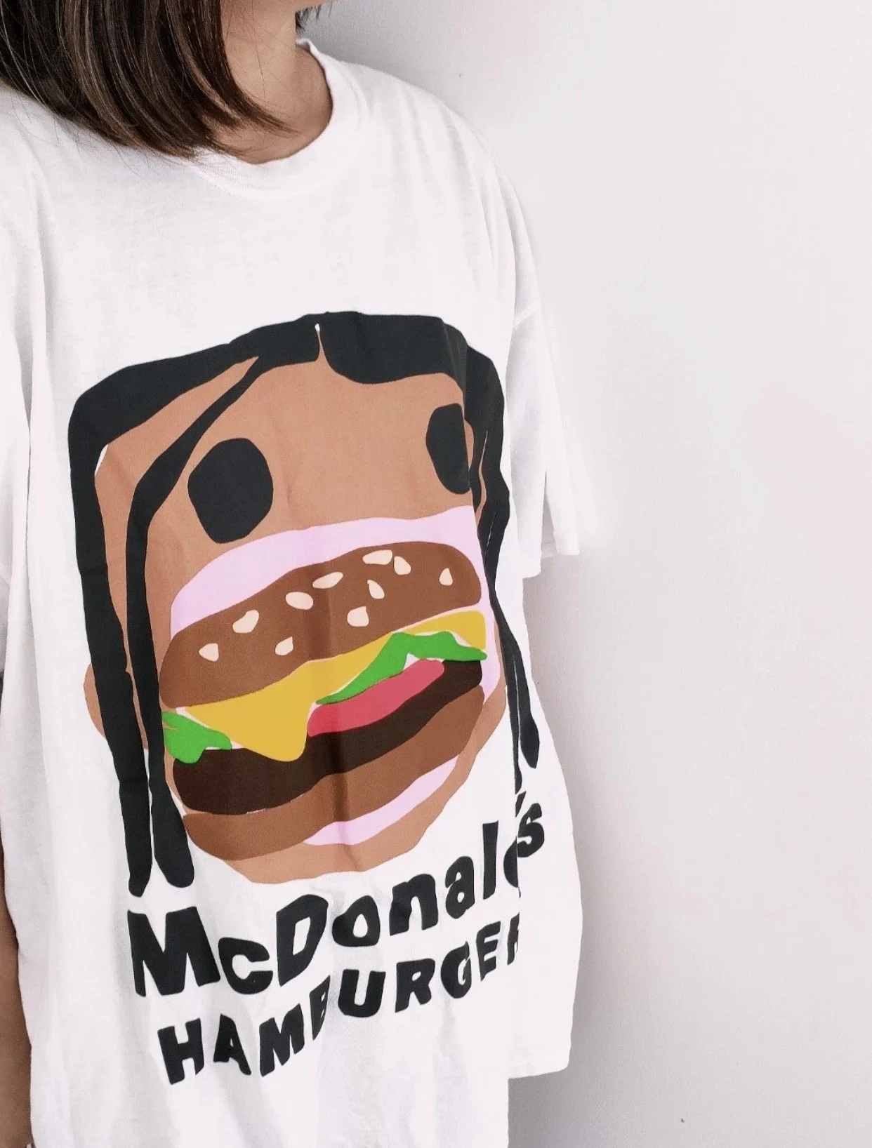 Travis Scott Cactus jack X CPFMgCJ joint model foam hamburger mouth pattern short-sleeved T