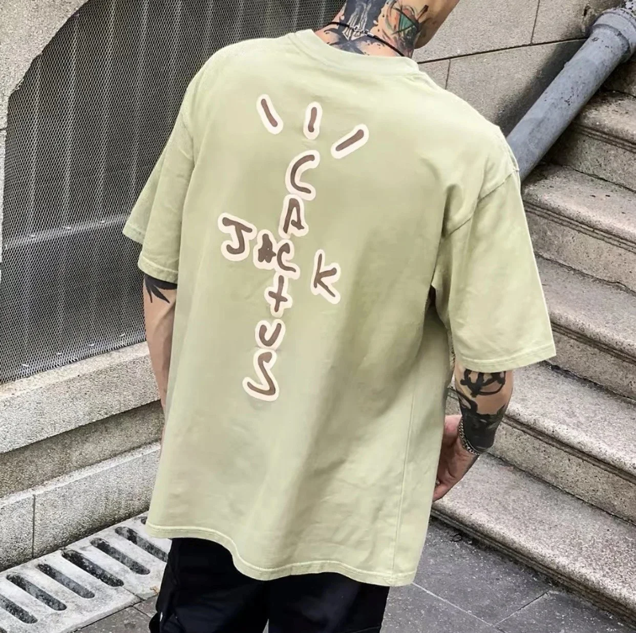 Travis Scott Cactus Jack Astro World Retro Washed Dyeing Letter Print
