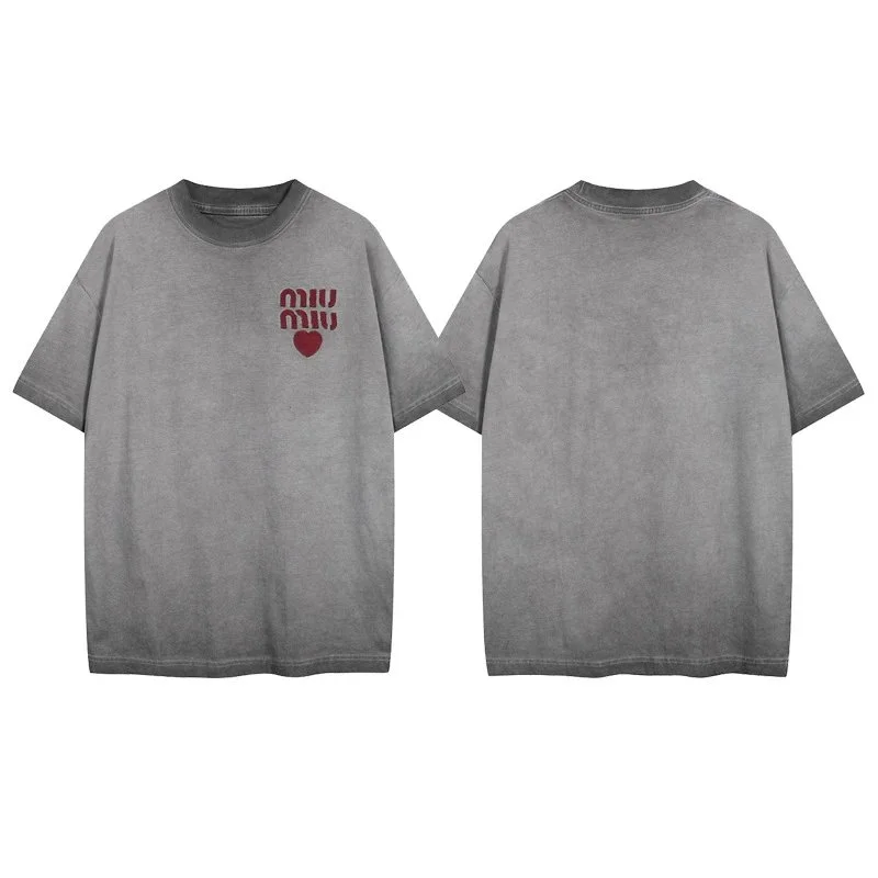 M family love letter short-sleeved men's and women's loose old retro T-shirt