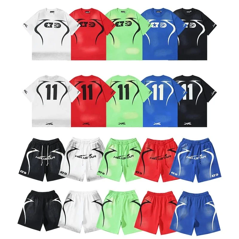 Printed casual loose couple short-sleeved shorts set