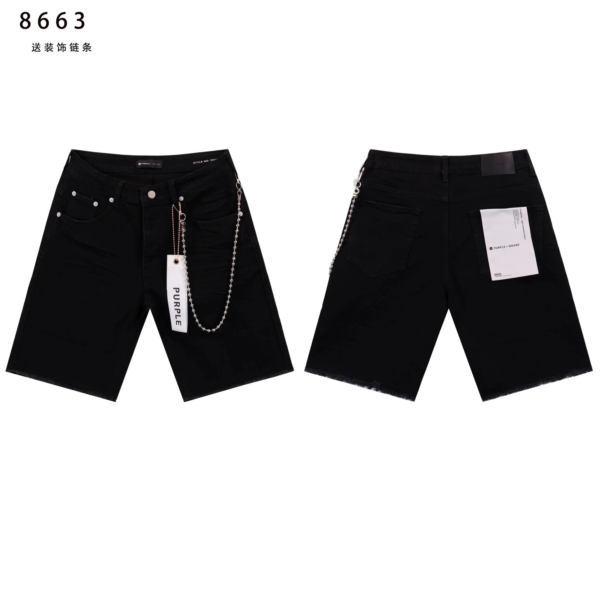Splashed ink ripped casual denim shorts for men and women high street trousers product image