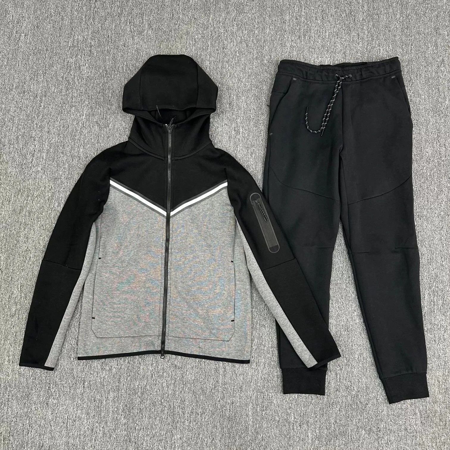Cross-border hooded zipper shirt suit for men spring and autumn new sportswear casual jacket footwear sweatpants two-piece set