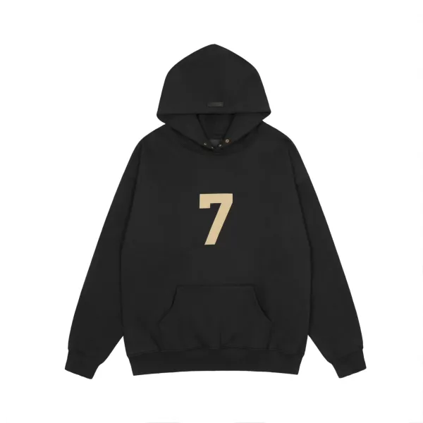 Fear of God Essentials Number 7 Black Hoodie - 1
