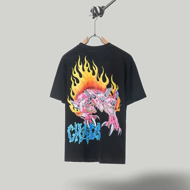 Travis Scott Cactus Jack x Utopia Utopia Joint Flame Dog Short Sleeve T-Shirt for Women
