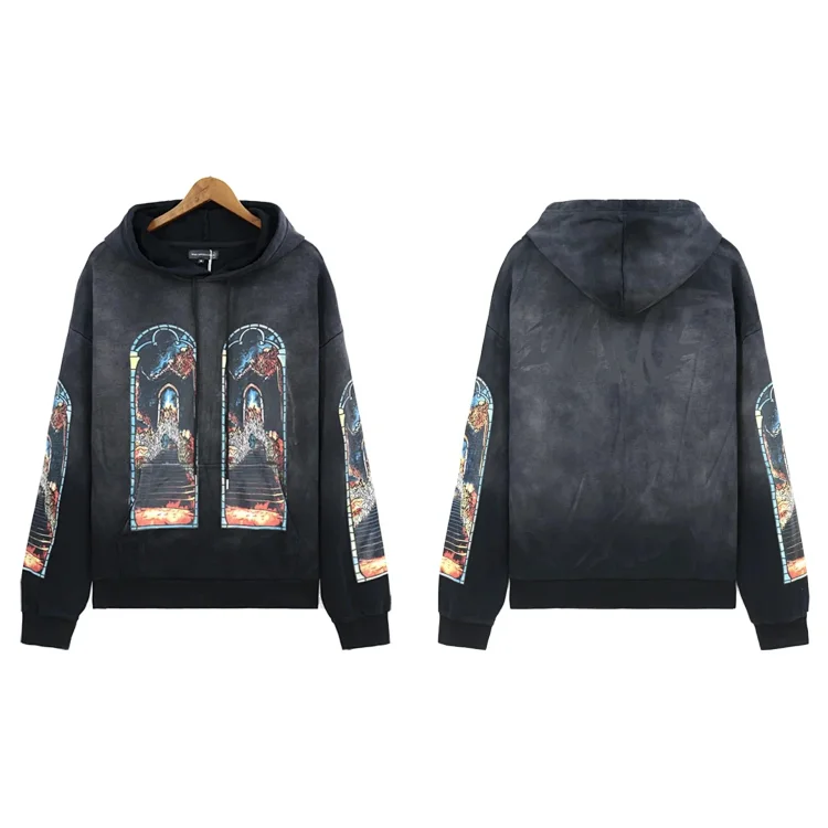 Washed distressed heavy industry print suit retro hooded sweatshirt(pic12) Washed distressed heavy industry print suit retro hooded sweatshirt