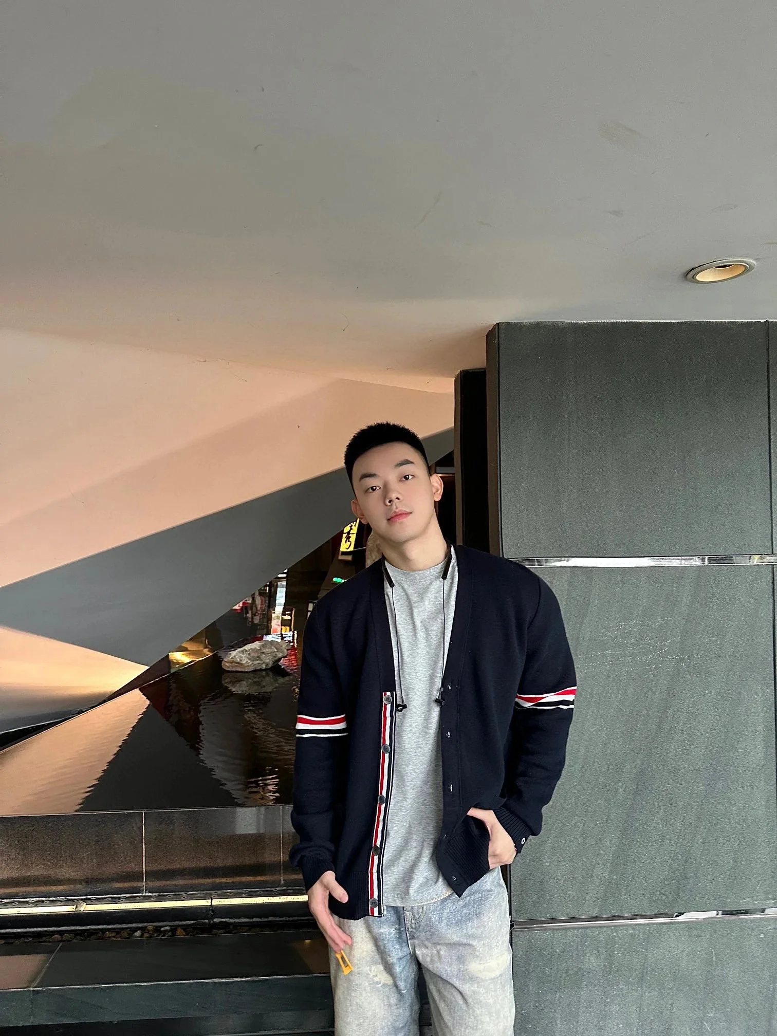 TB three-color webbing cardigan sweater for men and women