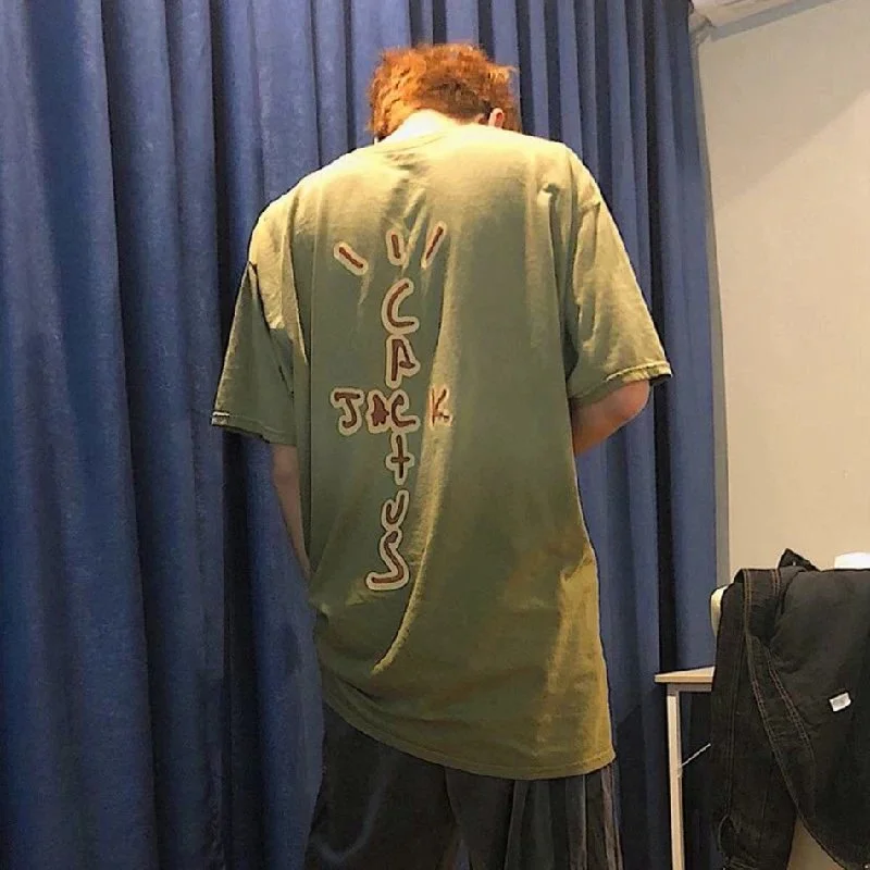Travis Scott Cactus Jack Astro World Retro Washed Dyeing Letter Print