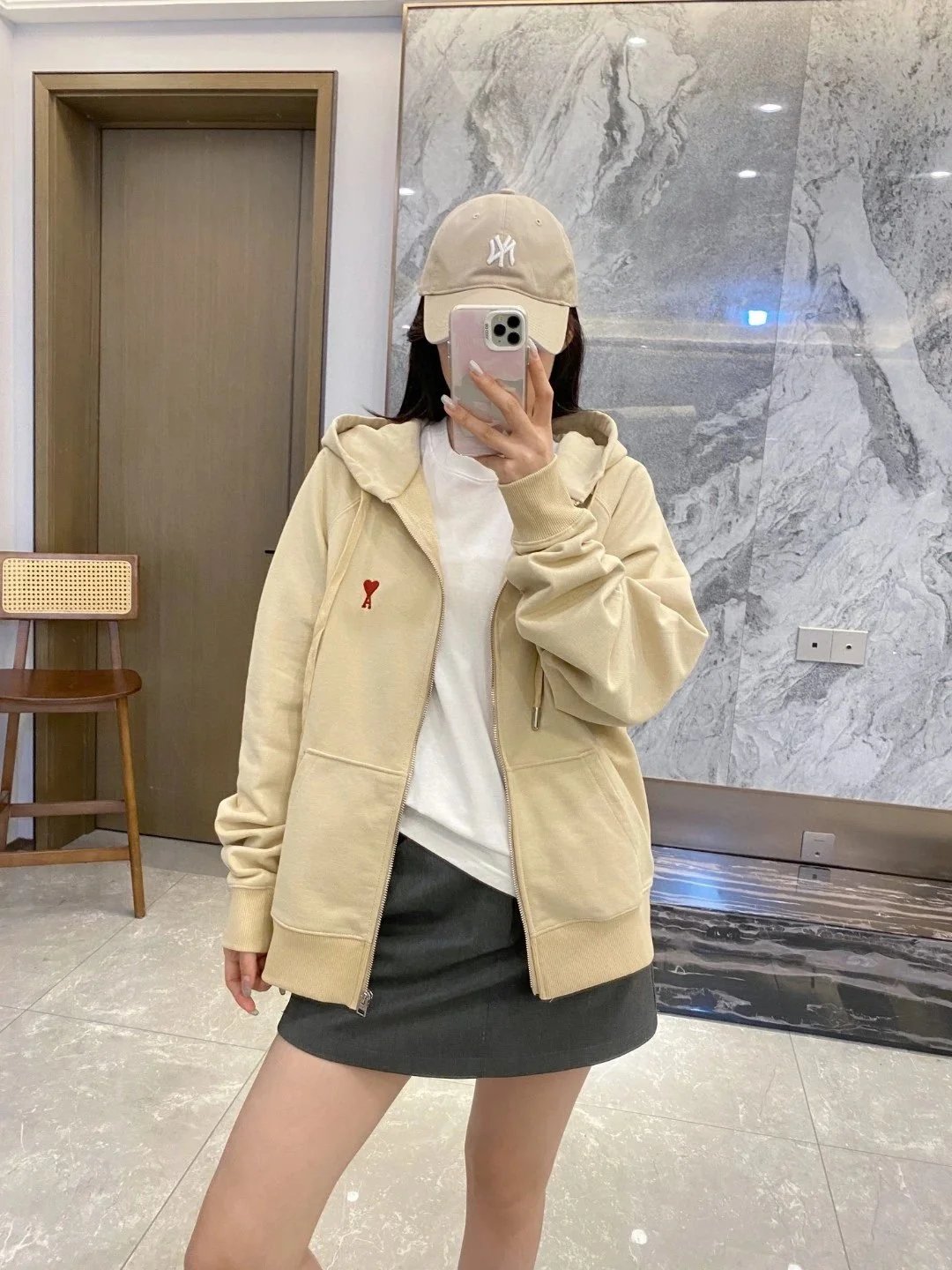 Heart Embroidered Zip Hoodie photo 2