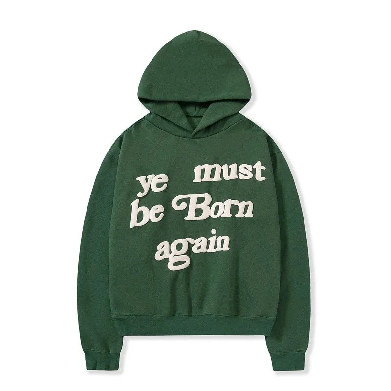 Foam printed sweatshirts for men and women, trendy brand hoodies for couples