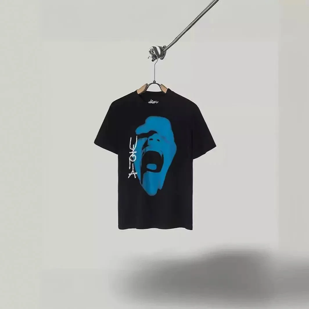2024 New Travis Scott Cactus Jack Utopia Joint Model Crying Blue Face Short Sleeves