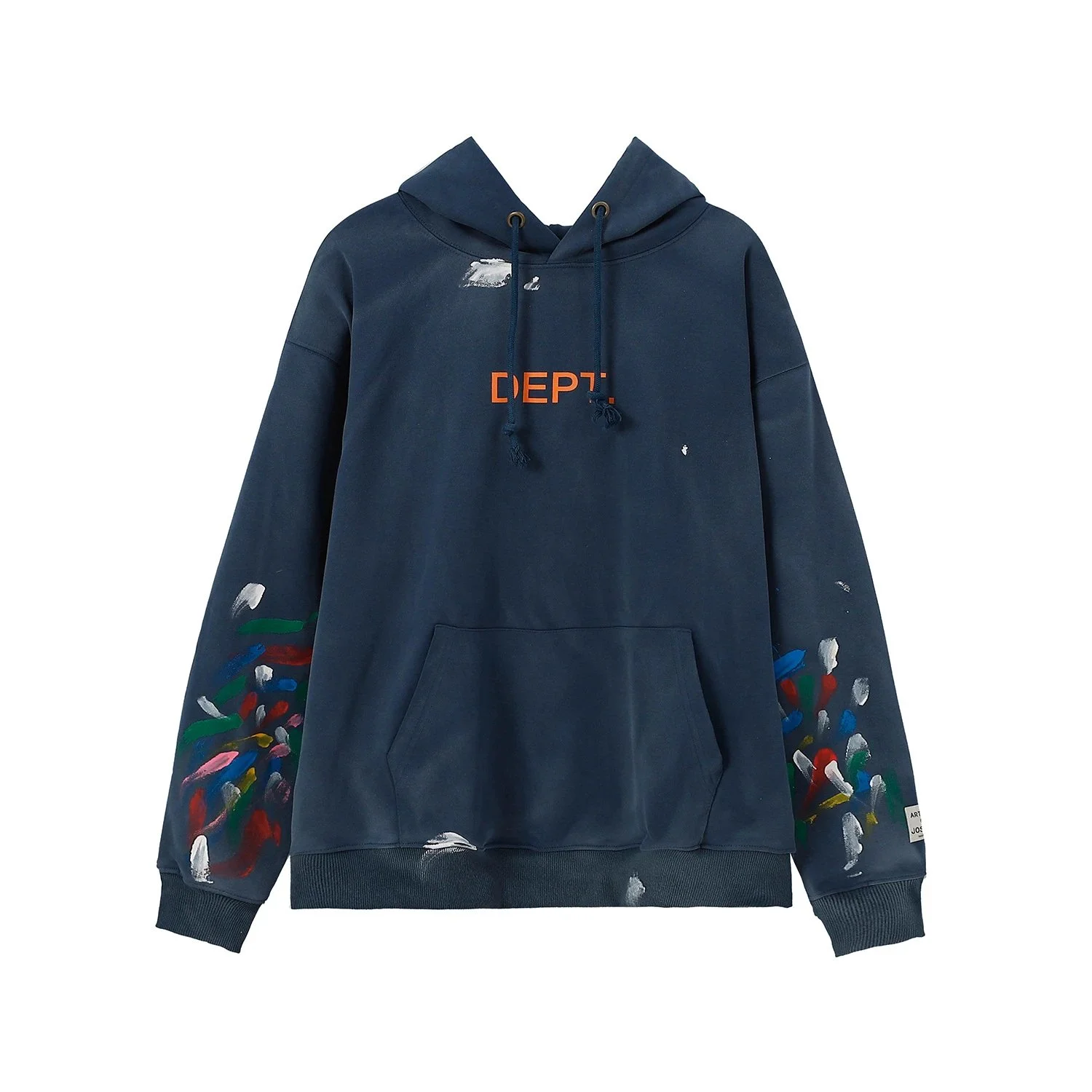 Distressed brain print casual loose hooded sweatshirt for men and women