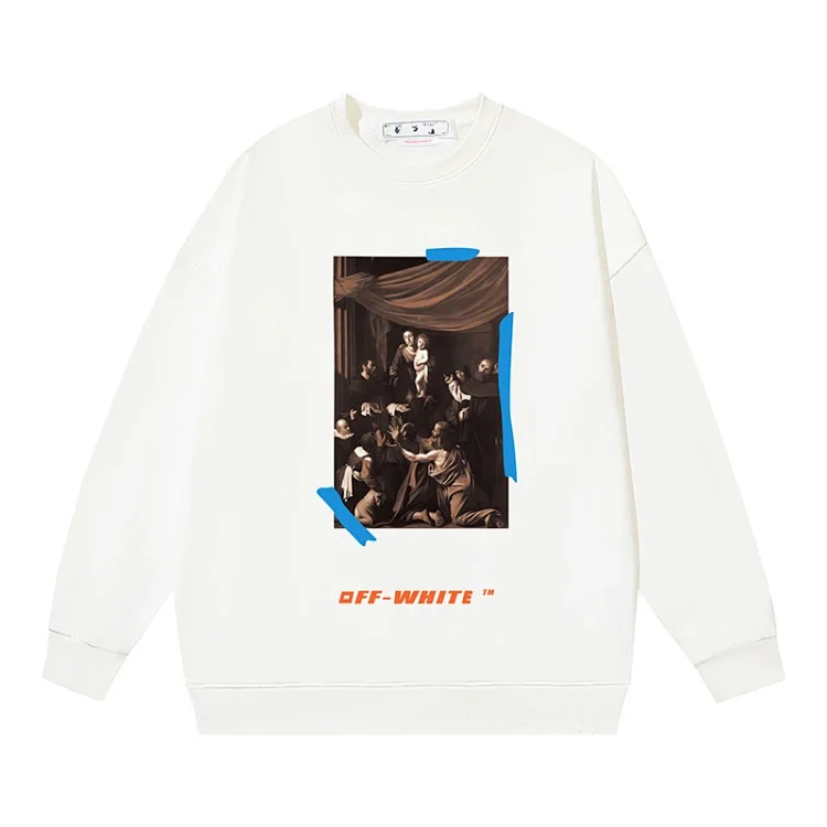 OW arrow oil painting simple printed pullover terry style(pic10) OW arrow oil painting simple printed pullover terry style