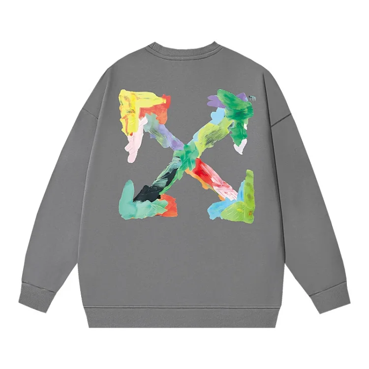 OW arrow oil painting simple printed pullover terry style(pic20) OW arrow oil painting simple printed pullover terry style