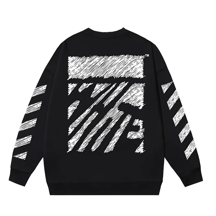 OW arrow oil painting simple printed pullover terry style(pic25) OW arrow oil painting simple printed pullover terry style