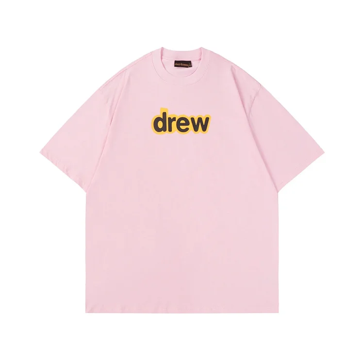 DREW HUOSE Summer classic Justin Bieber matching smiley face pattern round neck versatile T-shirt for couples(pic40) DREW HUOSE Summer classic Justin Bieber matching smiley face pattern round neck versatile T-shirt for couples