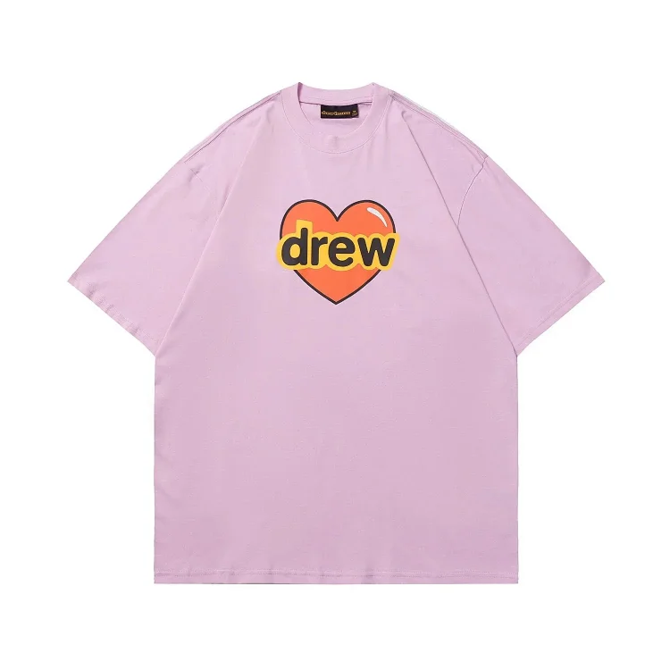 DREW HUOSE Summer classic Justin Bieber matching smiley face pattern round neck versatile T-shirt for couples(pic15) DREW HUOSE Summer classic Justin Bieber matching smiley face pattern round neck versatile T-shirt for couples