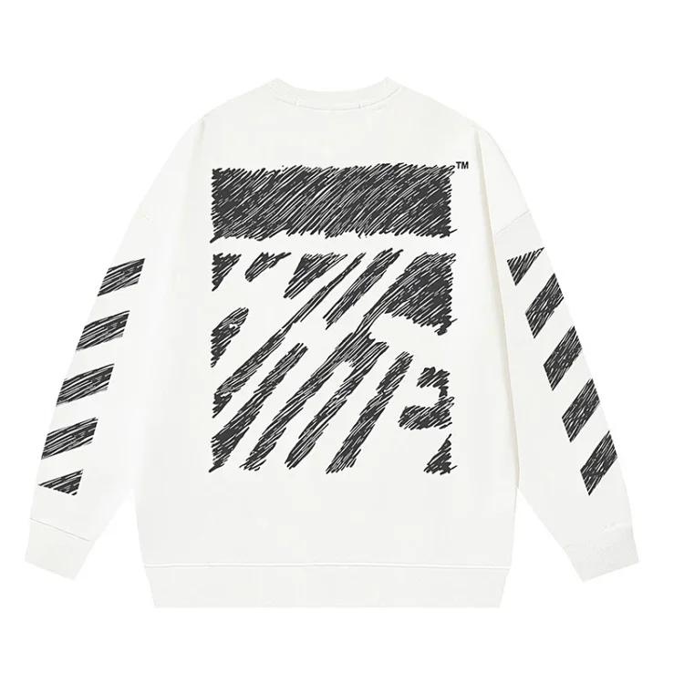 OW arrow oil painting simple printed pullover terry style(pic24) OW arrow oil painting simple printed pullover terry style