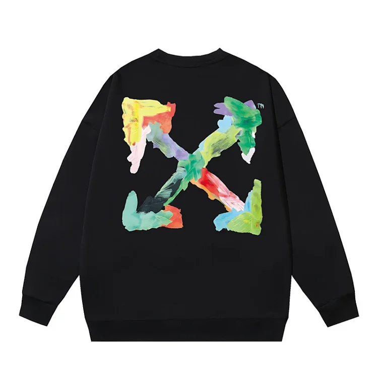 OW arrow oil painting simple printed pullover terry style(pic22) OW arrow oil painting simple printed pullover terry style
