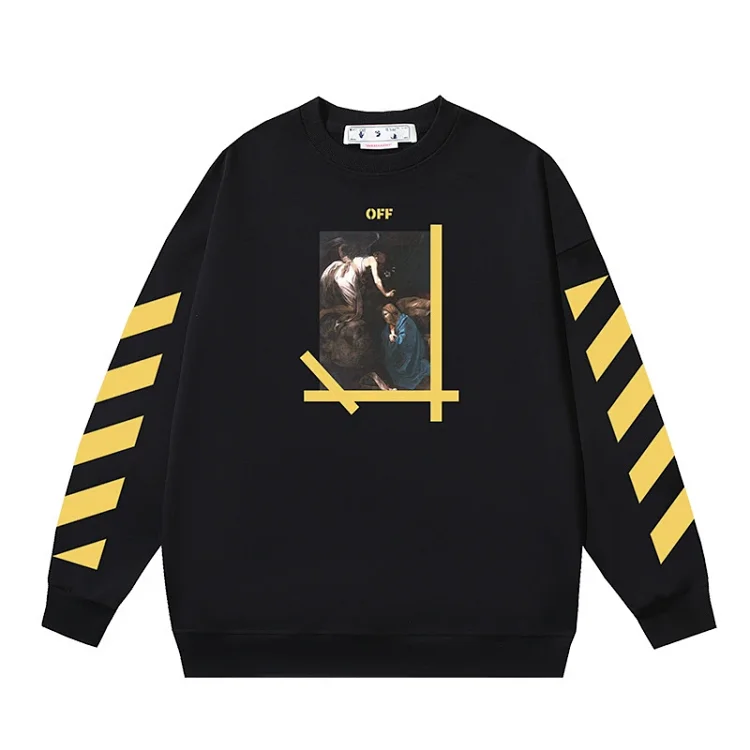 OW arrow oil painting simple printed pullover terry style(pic31) OW arrow oil painting simple printed pullover terry style