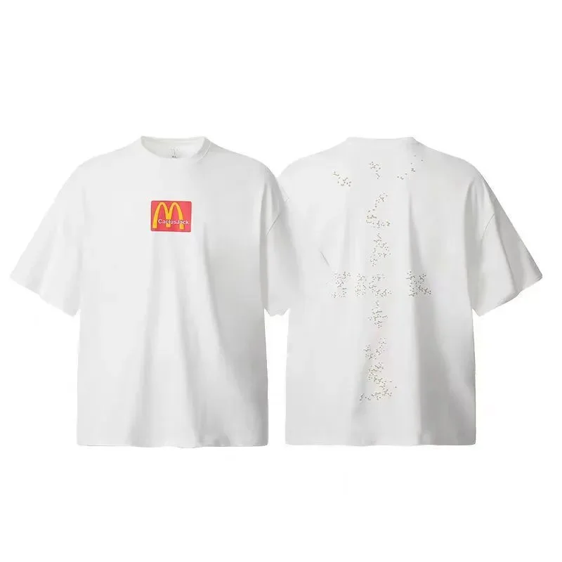 Travis Scott ts Cactus Jack shirt Fujiwara Hiroshi lightning joint TS men's and women's short-sleeved T-shirt