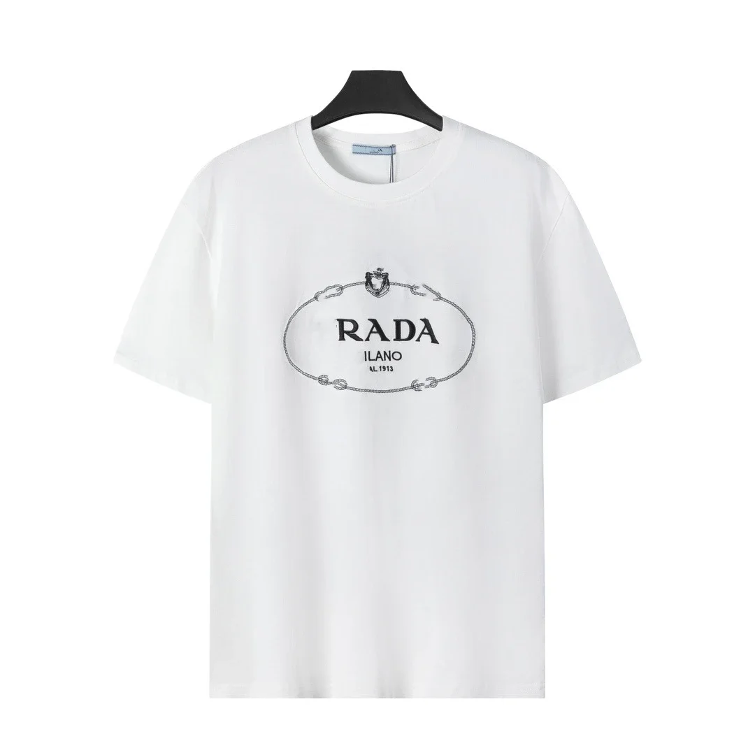Metal triangle logo series style P short-sleeved T-shirts for men and women