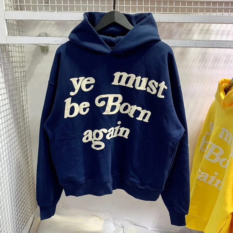 Foam printed sweatshirts for men and women, trendy brand hoodies for couples