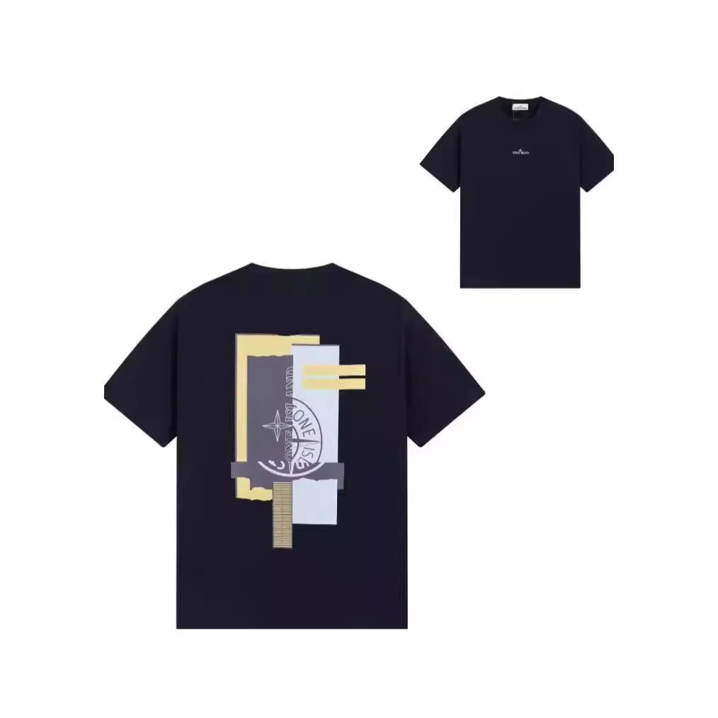 Stone Island Short Sleeve T-Shirt Navy And White Graphic Print