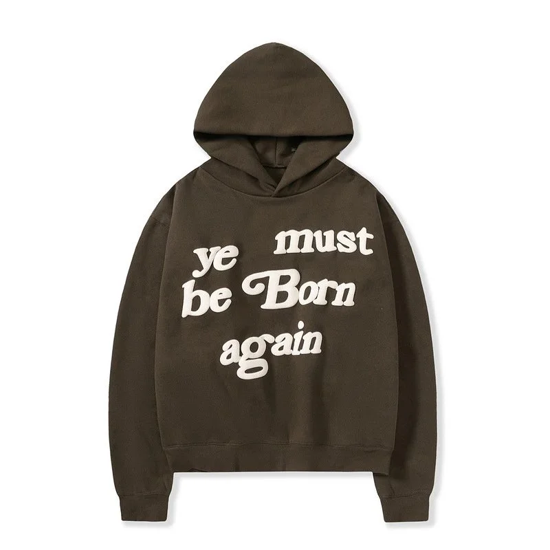 Foam printed sweatshirts for men and women, trendy brand hoodies for couples