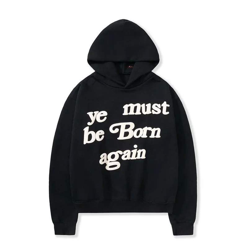 Foam printed sweatshirts for men and women, trendy brand hoodies for couples