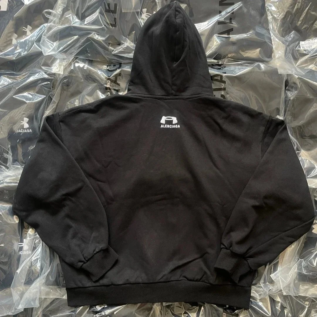 Embroidered sweatshirt zipper hoodie loose OS fit zipper sweatshirt jacket product image