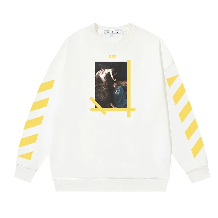 OW arrow oil painting simple printed pullover terry style(pic32) OW arrow oil painting simple printed pullover terry style