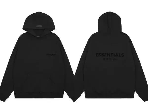Fear of God Essentials Black Oversized Hoodie - 1