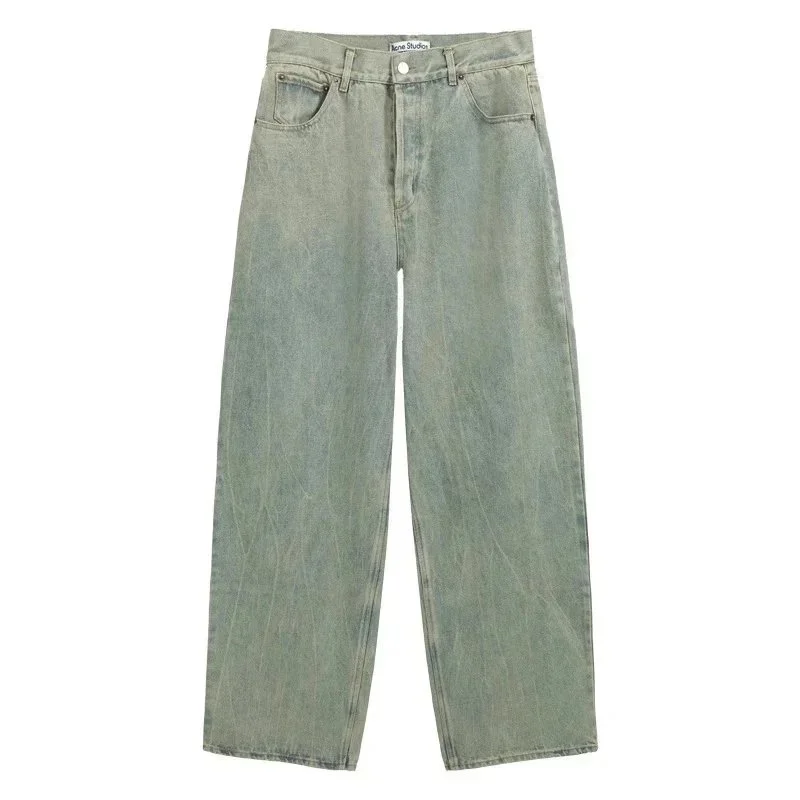 AC hand-painted splash-ink frayed washed distressed wide-leg jeans product image