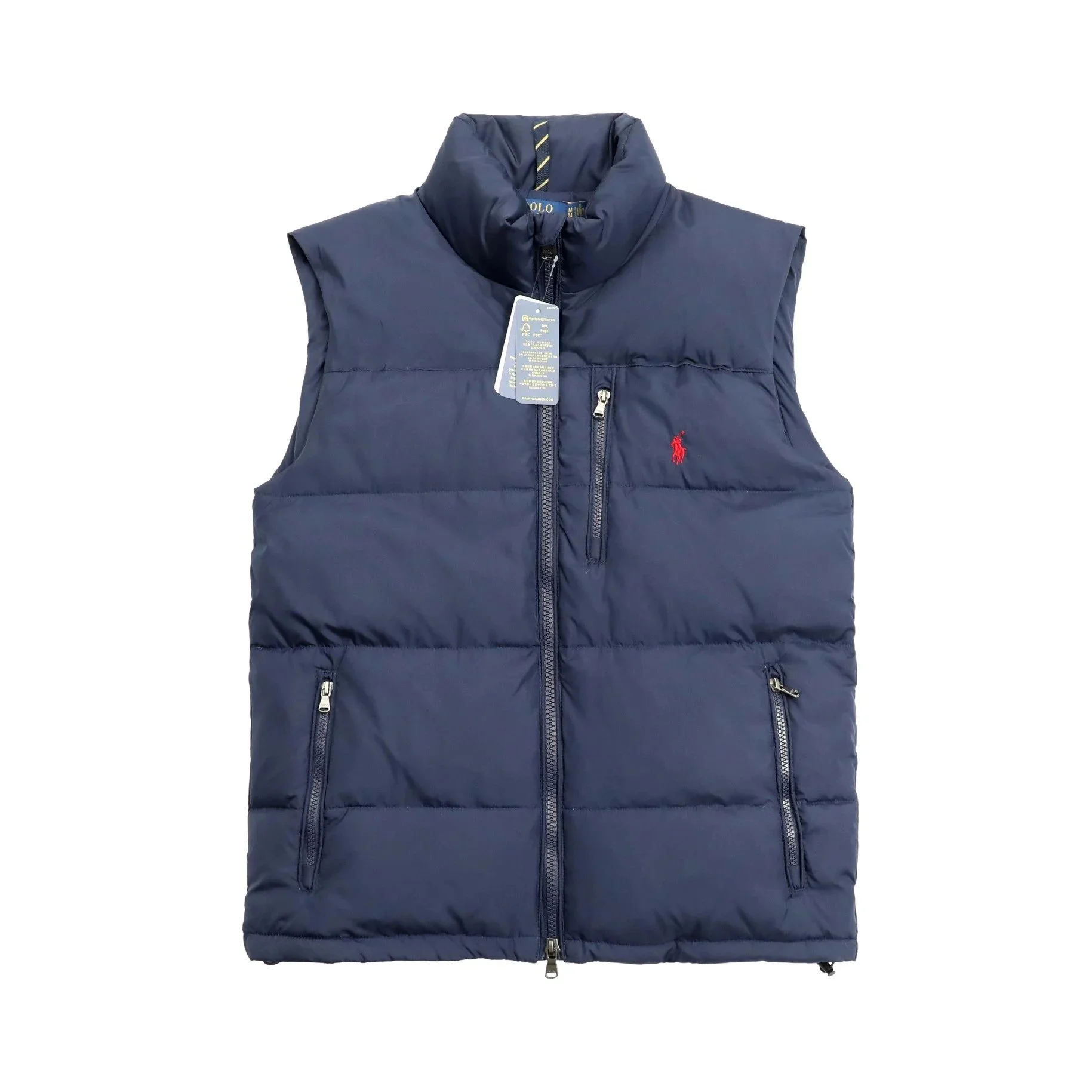Ralph Lauren 2024ss classic water-proof down vest-original tag washed label