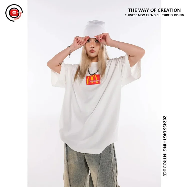 BIGTHING M font co-branded TS foam printed T-shirt TRAVIS SCOTT high street fashion brand loose short sleeves(pic7) BIGTHING M font co-branded TS foam printed T-shirt TRAVIS SCOTT high street fashion brand loose short sleeves