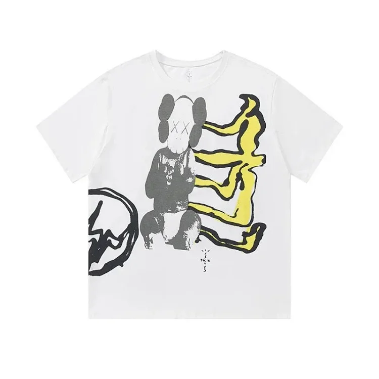 Heavyweight Travis Scott Cactus Jac cartoon pattern printed short-sleeved T-shirt tee for men and women couples(pic6) Heavyweight Travis Scott Cactus Jac cartoon pattern printed short-sleeved T-shirt tee for men and women couples